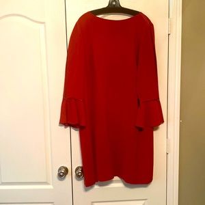 Lafayette 148 New York Red dress with bell sleeves